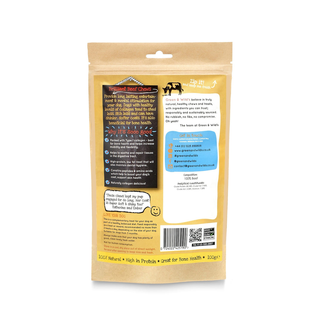 Back view of a pet food package with text and branding on a white background