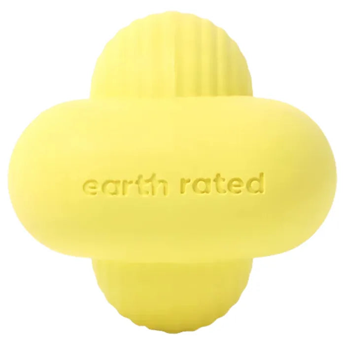 Earth Rated rubber dog ball with erratic bounce and airflow shape, eco friendly fetch toy suitable for active dogs