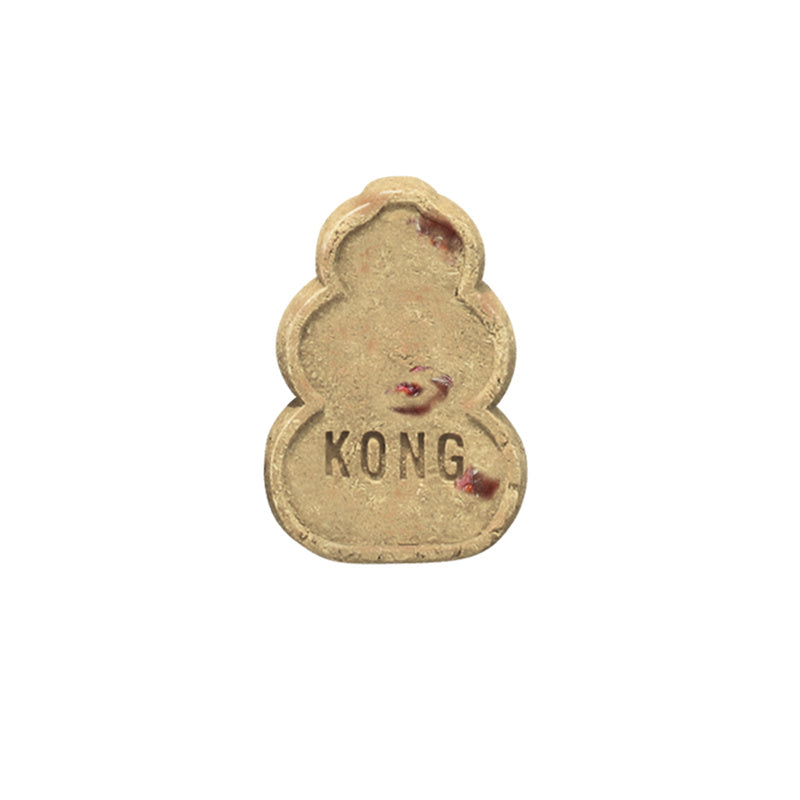 Close up of KONG Bacon and Cheese dog treat biscuit showing shape and texture supplied by Paw Branch