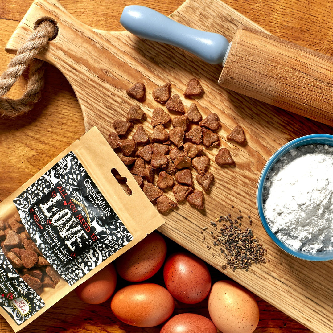 image of Love-Treats on chop board surface