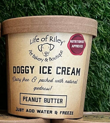 studio image of Peanut butter flavoured Dog Ice Cream supplied by Paw Branch