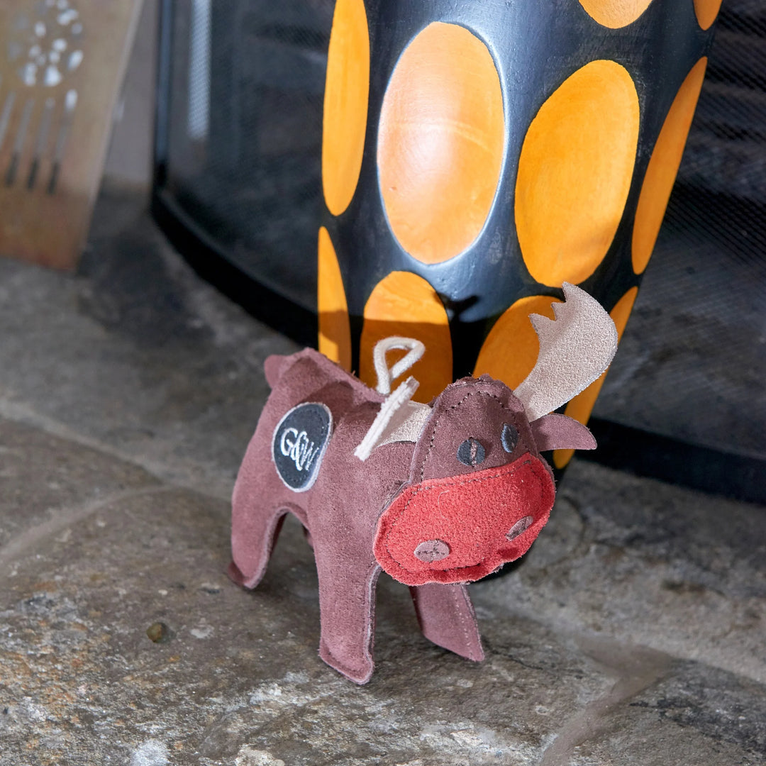 Rudy the Reindeer eco dog toy by Green and Wild’s made with natural jute and suede for medium sized dogs supplied by Paw Branch