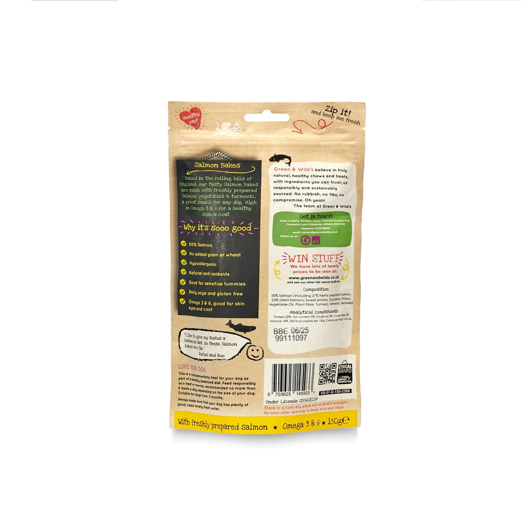 Dog food package with text and branding on a white background