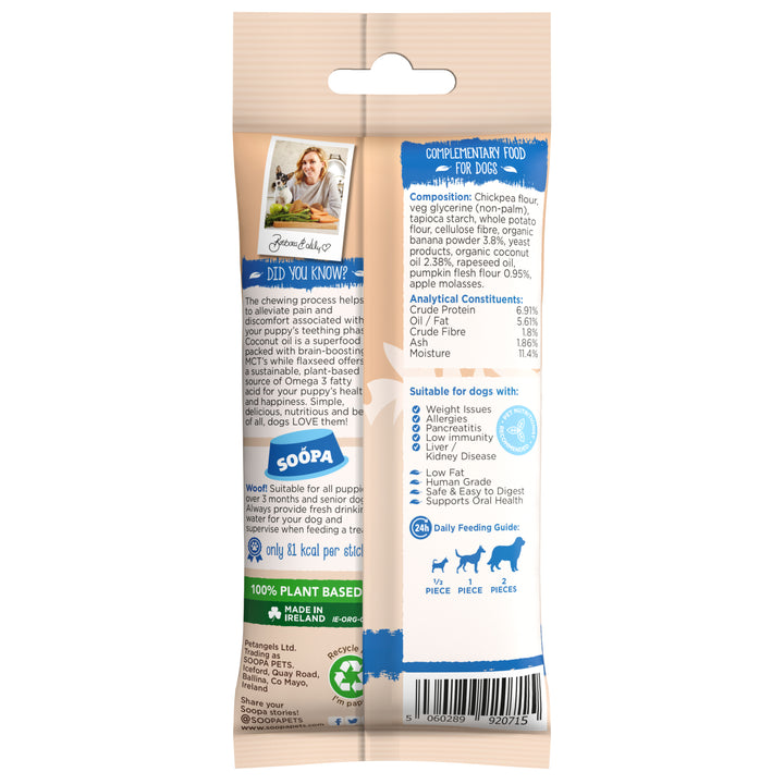Soopa Puppy Dental Sticks Banana & Pumpkin x4 100g