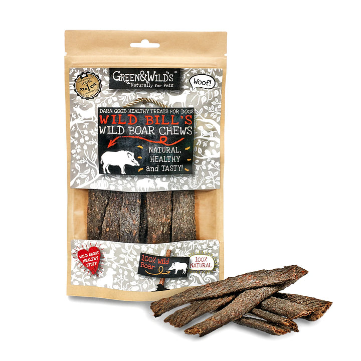 Wild Boar Chews, 100g - Green and Wilds